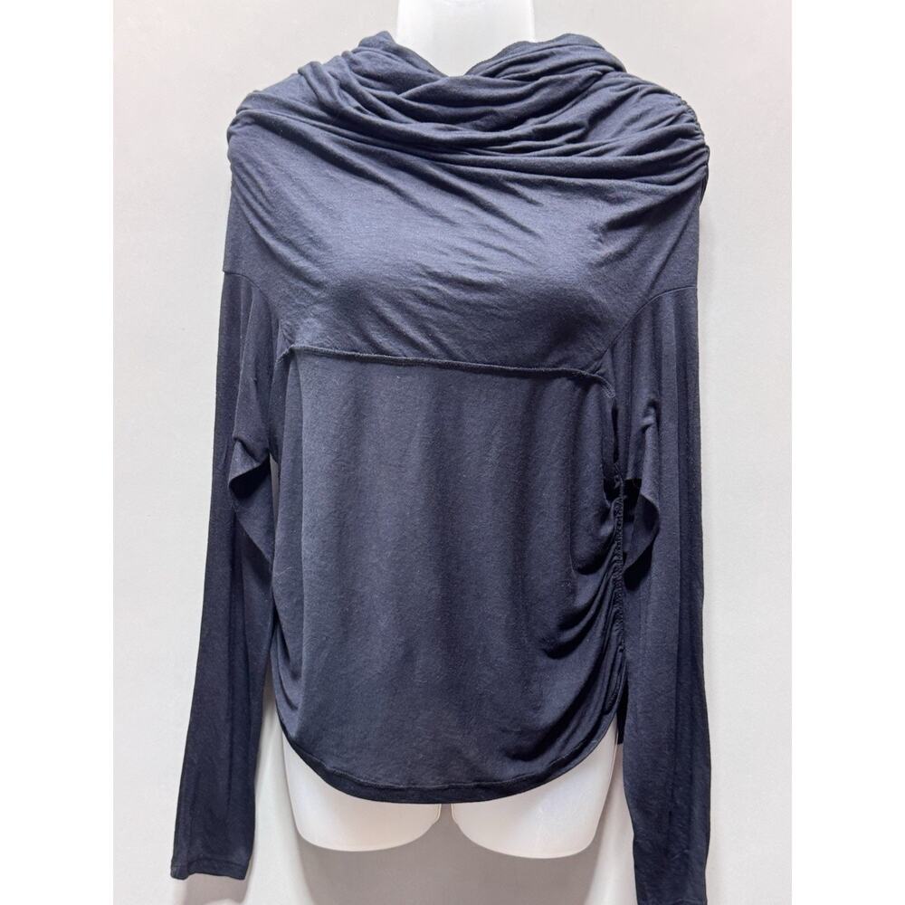 Abercrombie & Fitch Women's X-Large Soft Cowl Neck Pullover Black Jersey Loose - Picture 3 of 8